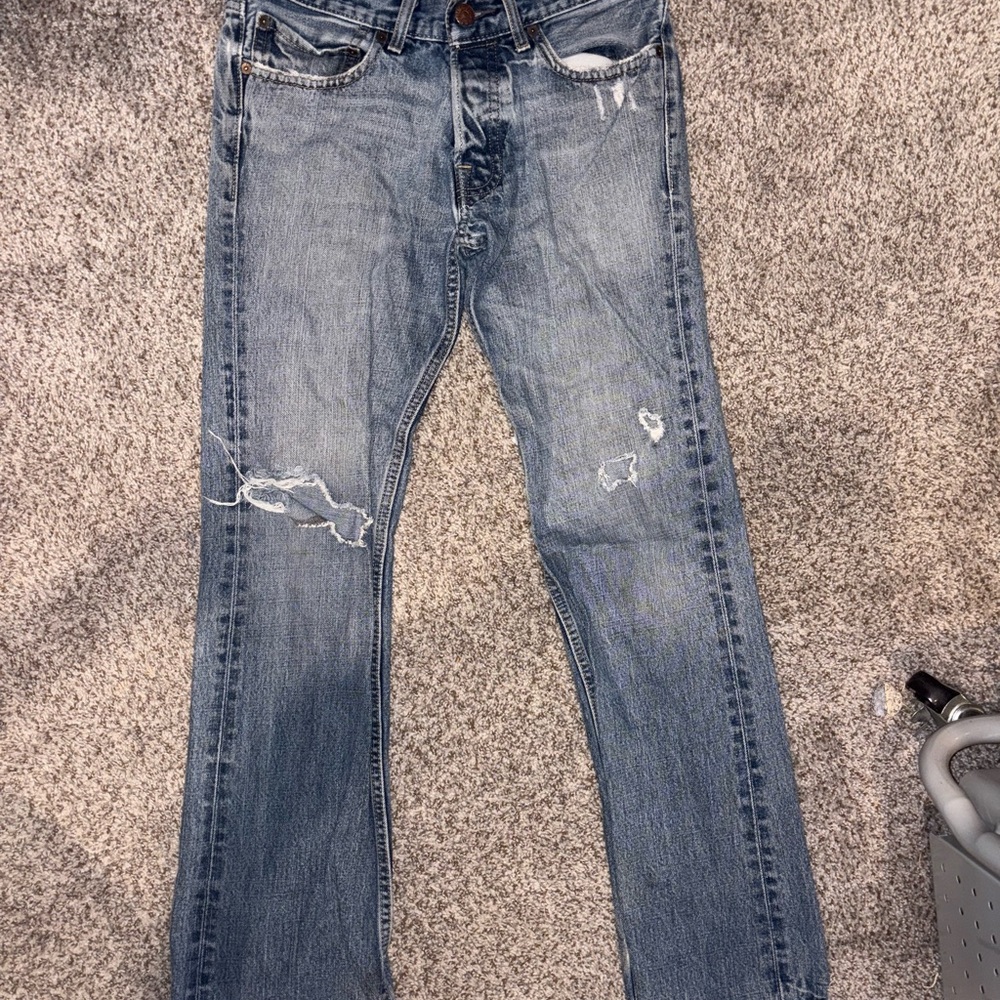 Hollister Men's Light Blue Straight Jeans